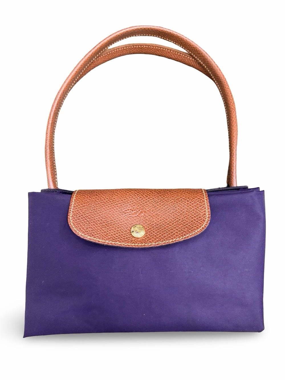 Authentic Longchamp Le Pliage Large Nylon Shoulder Tote Bag – Navy Blue - Picture 11 of 13